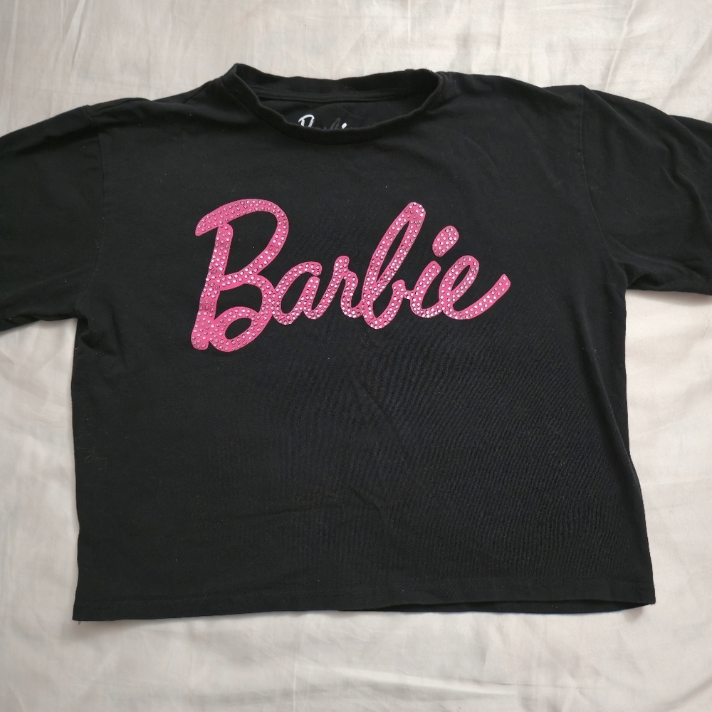 Barbie Rhinestone Logo Tee – Black – Size L